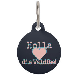 Holla die Waldfee – Dog Collar Hundehalsband neon Haustiermarke