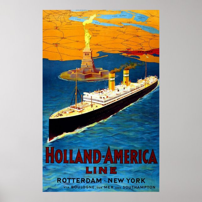 Holland America Line Rotterdam New York Poster (Vorne)