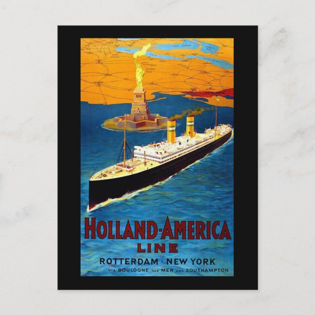 Holland America Line Rotterdam New York Postkarte (Vorderseite)