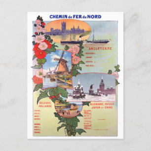 Holland Bahnlinien Vintage-Reise-Postkarte Postkarte