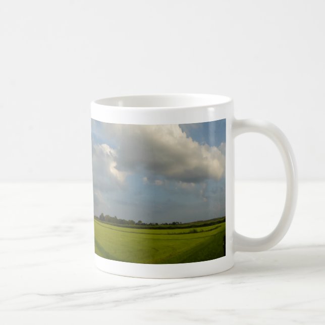 Holland Gras Land Panoramalandschaft Kaffee Tasse (Rechts)