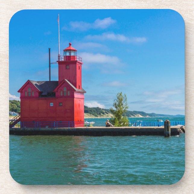 Holland Harbor Lighthouse Getränkeuntersetzer (Vorderseite)