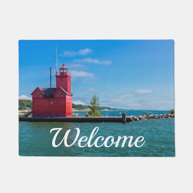 Holland Harbor Lighthouse Willkommen Doormat Fußmatte (Vorderseite)