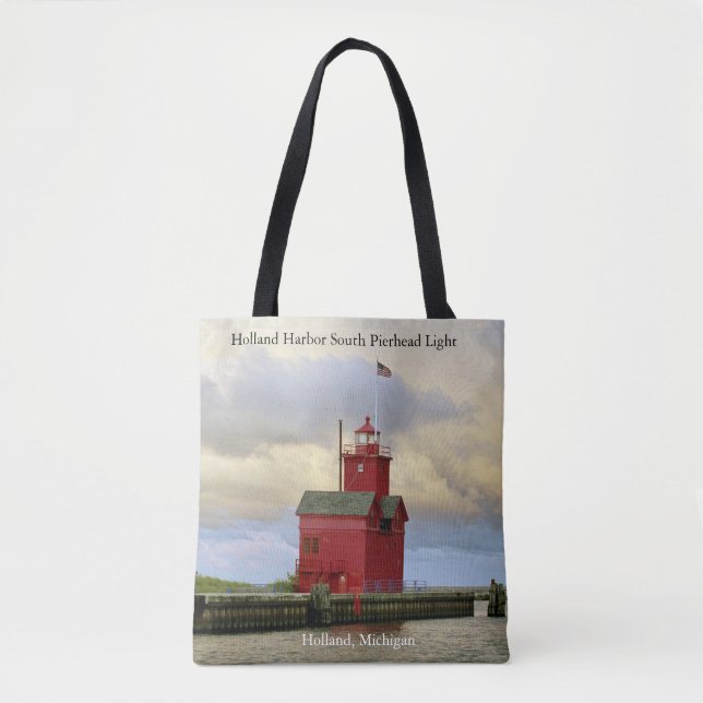 Holland Harbour South Pierhead Light Tote Tasche (Vorderseite)
