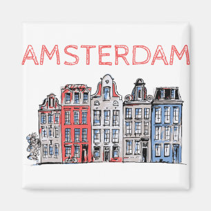 Holland Leaning Houses Magnet