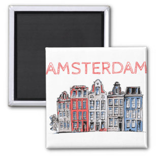 Holland Leaning Houses Magnet