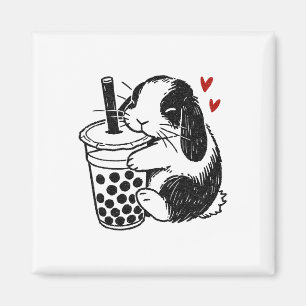 Holland Lop Kaninchen liebt Boby Tea Bunny und Bub Magnet
