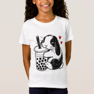 Holland Lop Rabbit Lieben Boba Tea Bunny and Bubbl T-Shirt