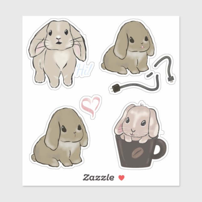 Holland lop Sammlung  Aufkleber (Blatt)