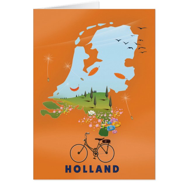 Holland Map Reiseplakat (Vorne)