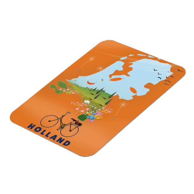 Holland Map Reiseplakat Magnet (Linke Seite)