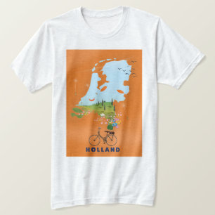 Holland Map Reiseplakat T-Shirt