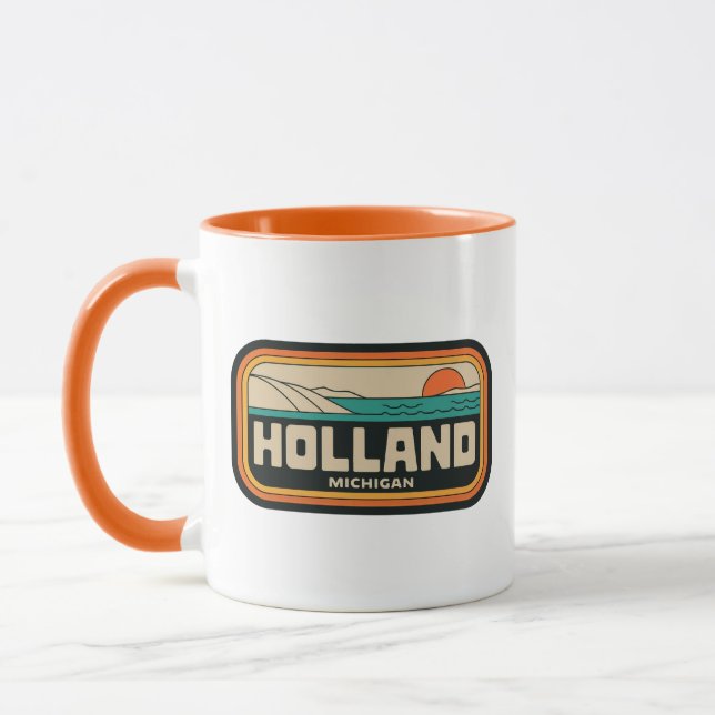 Holland Michigan 70er Retro Vintag Tasse (Links)