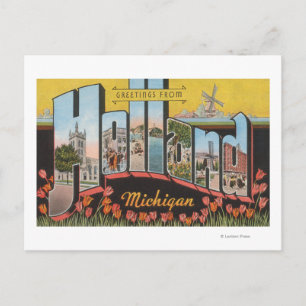 Holland, Michigan - Große Buchstabenszenen Postkarte