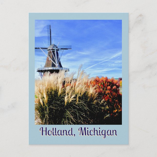 HOLLAND, MICHIIGAN WINDMILL ORNAMENTAL GRASS, FLOW POSTKARTE (Vorderseite)
