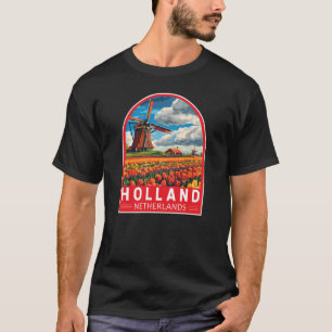Holland Netherlands Travel Art Vintag T-Shirt