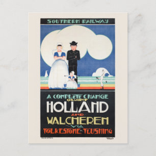 Holland Netherlands Vintage Poster 1924 Postkarte