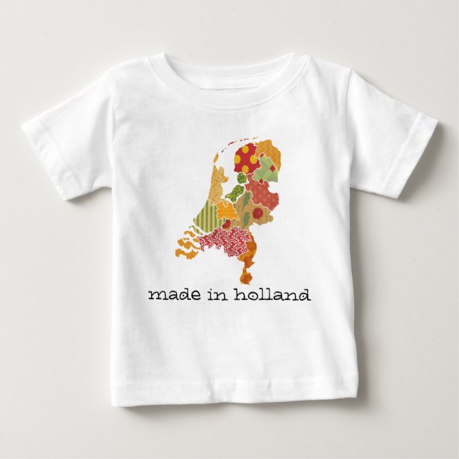 Holland Province Map Bohemisch Patchwork Style Baby T-shirt (Vorderseite)