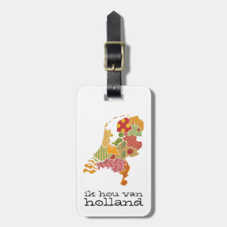 Holland Province Map Bohemisch Patchwork Style Gepäckanhänger