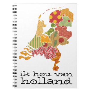 Holland Province Map Bohemisch Patchwork Style Notizblock