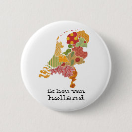 Holland-Provinz-Karten-Bohemische Patchwork-Art Button