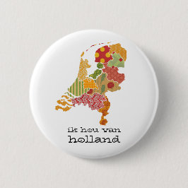 Holland-Provinz-Karten-Bohemische Patchwork-Art Button
