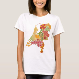 Holland-Provinz-Karten-Bohemische Patchwork-Art T-Shirt