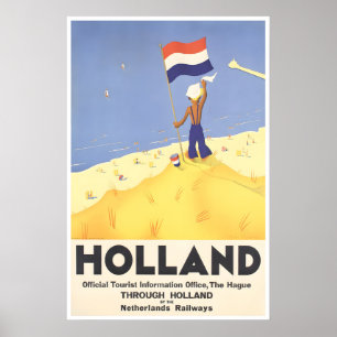 Holland Reiseplakat Niederlande Kunst Strand Druck Poster