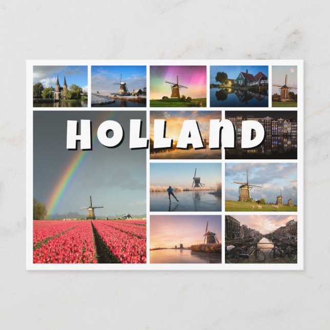 Holland Souvenir Foto Collage Postkarte (Vorderseite)