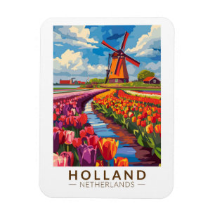 Holland Travel Art Vintag Magnet
