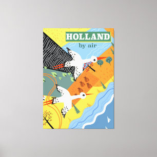 Holland Vintagen Urlaub auf dem Luftweg Leinwanddruck