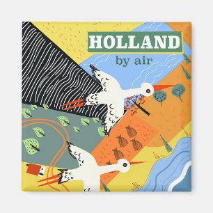 Holland Vintagen Urlaub auf dem Luftweg Magnet