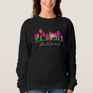 Holland Watercolor Tulip Blume Sweatshirt