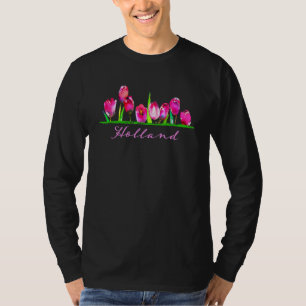 Holland Watercolor Tulip Blume T-Shirt