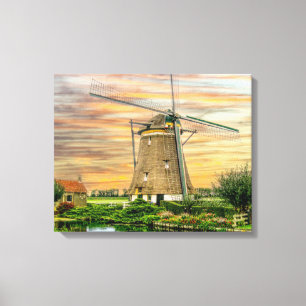 Holland Windmill Leinwanddruck