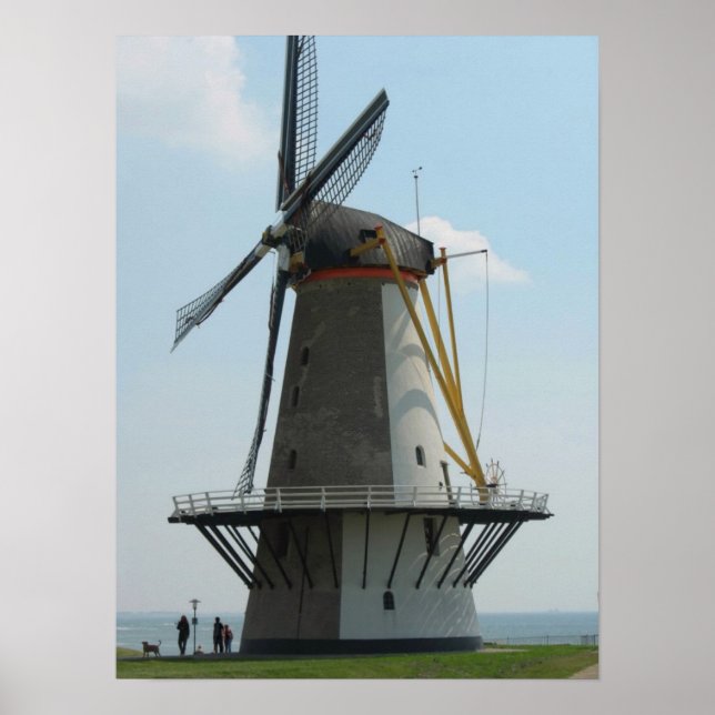Holland windmill, Vlissingen, Niederlande Poster (Vorne)