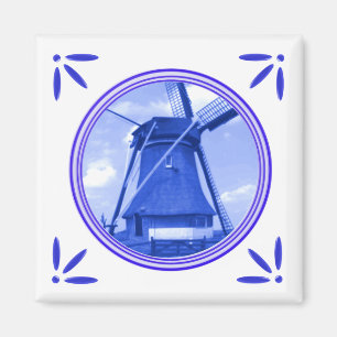 Holland-Windmühlen-Delft-Blau-Art Magnet