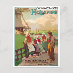 Holland Zuglinien Vintage-Reise-Postkarte Postkarte