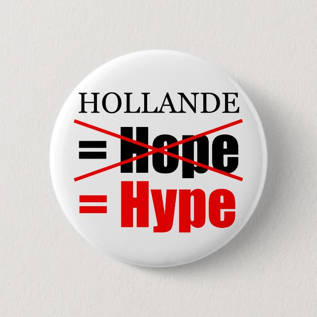 Hollande Not Hope = Hype !!!!!! Button (Vorderseite)