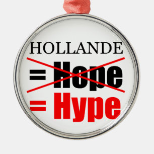 Hollande Not Hope = Hype !!!!!! Silbernes Ornament