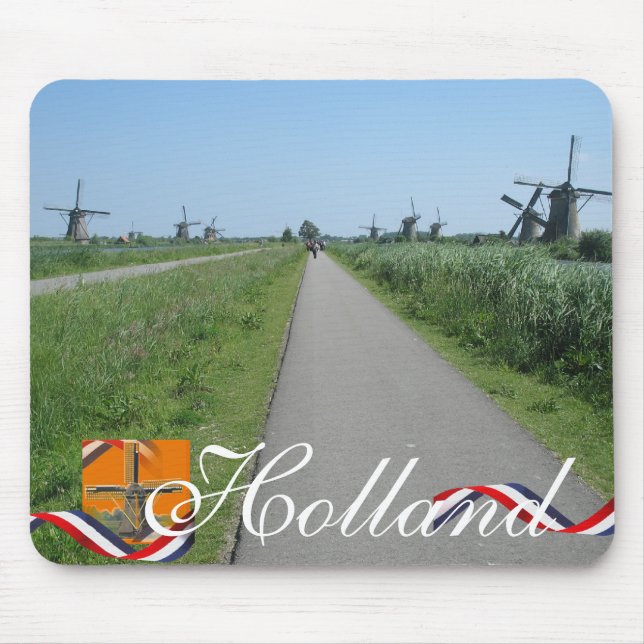 Holländer mahlt Holland-Text-Andenken Mousepad (Vorne)