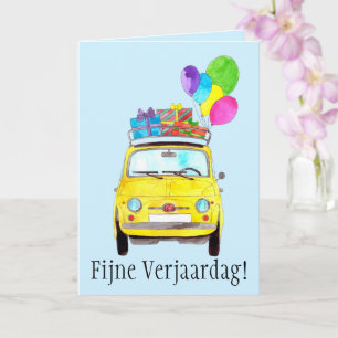 Holländisch Birthday Retro Fiat 500 Card Karte