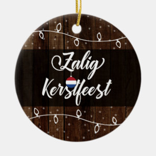 Holländisch frohe Weihnachten, Zalig Kerstfeest Ru Keramik Ornament