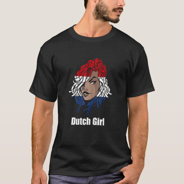 Holländisch Girl Dreadlocks Hair Holland Dut T-Shirt (Vorderseite)