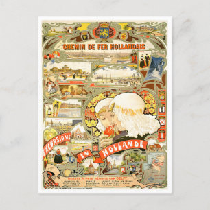 Holländische Bahnlinien Vintage Reise Postkarte