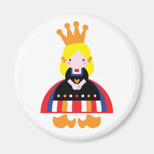 Holländische Frau am Königstag Magnet