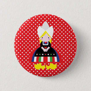 Holländische Frau Button