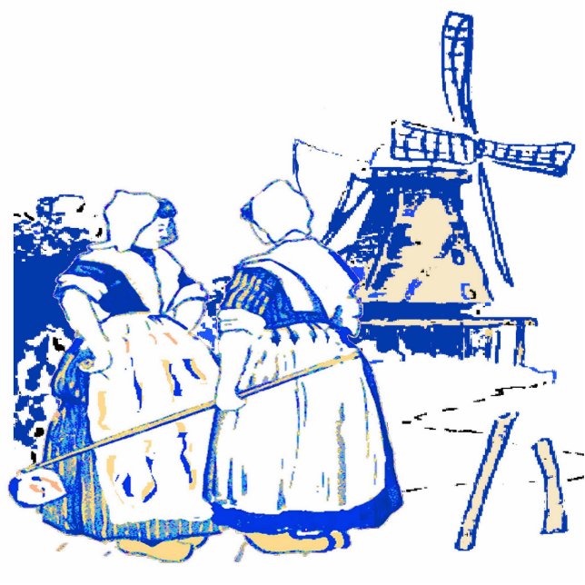 Holländische Frauen in Windmühle Freistehende Fotoskulptur (Vorne)