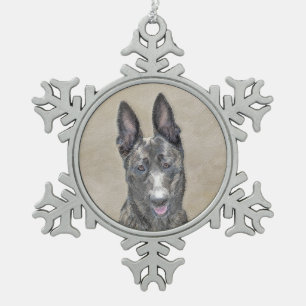 Holländische Hirtenmalerei - Niedliche Original Hu Schneeflocken Zinn-Ornament