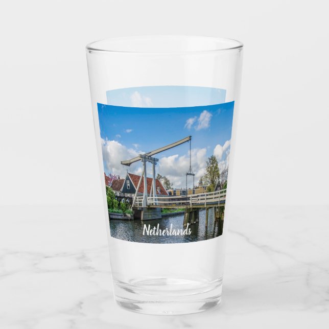 Holländische Holzbrücke Glas (Vorderseite)